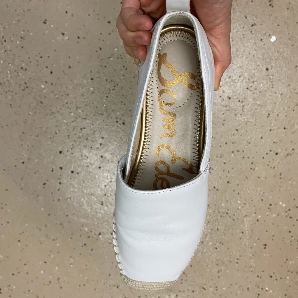 Sam Edelman White Espadrille Slip-On Flats brand new